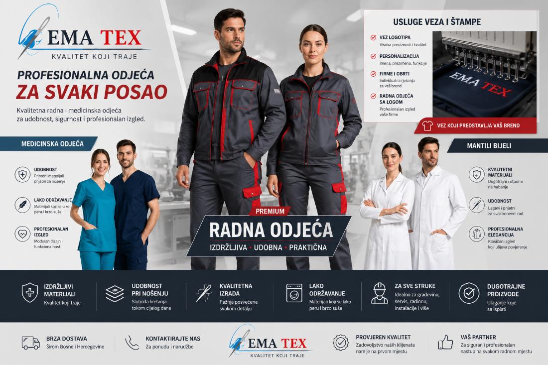 EMA TEX radna i medicinska odjeća